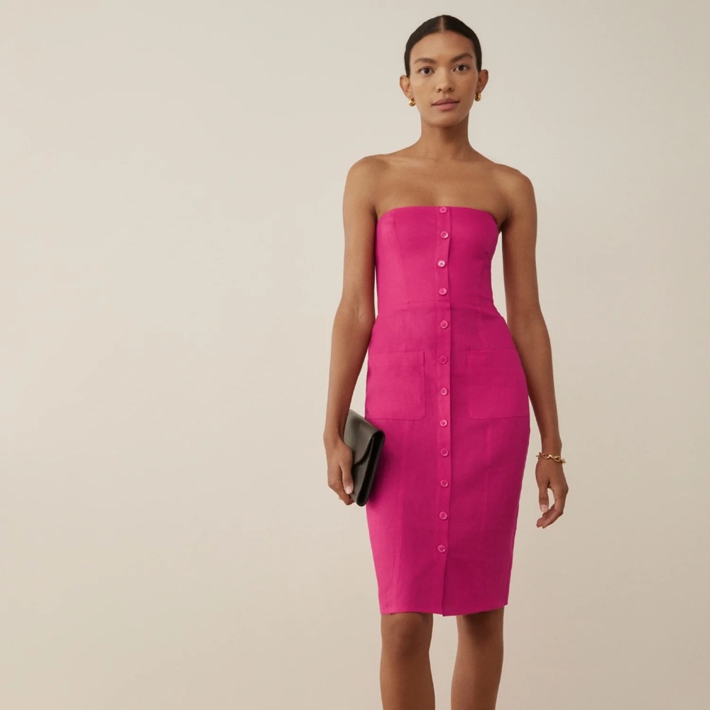 Reformation Strapless Pink Dress